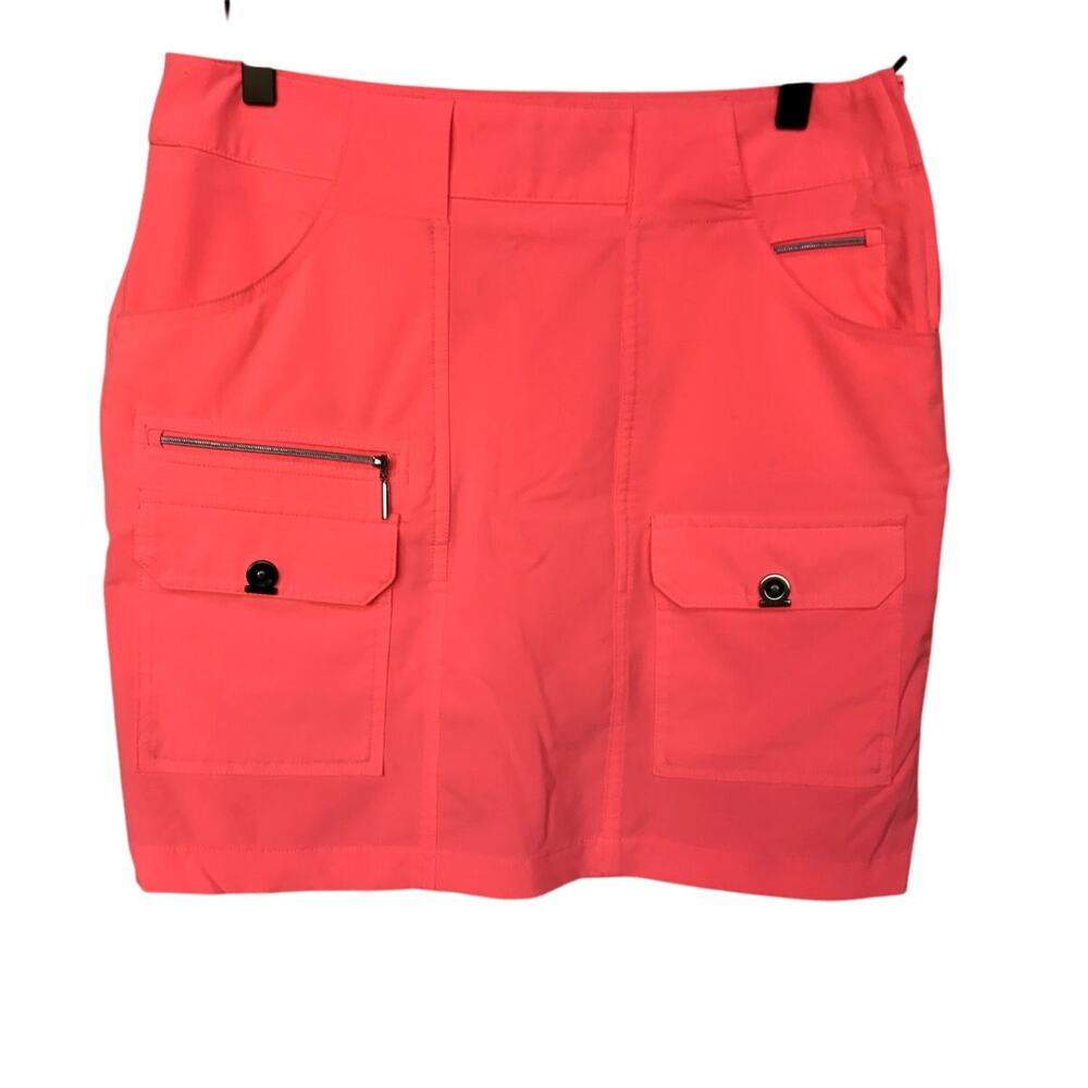 Jamie Sadock Neon Coral Womens Golf Skort with Multiple Pockets size 6